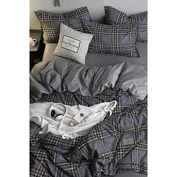 Sivé obliečky na dvojlôžko/predĺžené s plachtou 200x220 cm - Mila Home