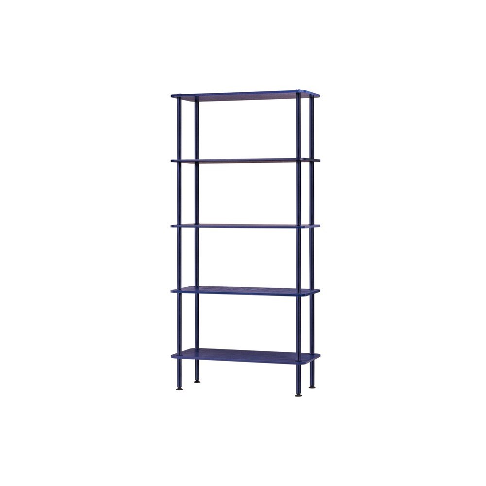 E-shop Modrý regál v dekore duba 80x163x35 cm Teidi – noo.ma