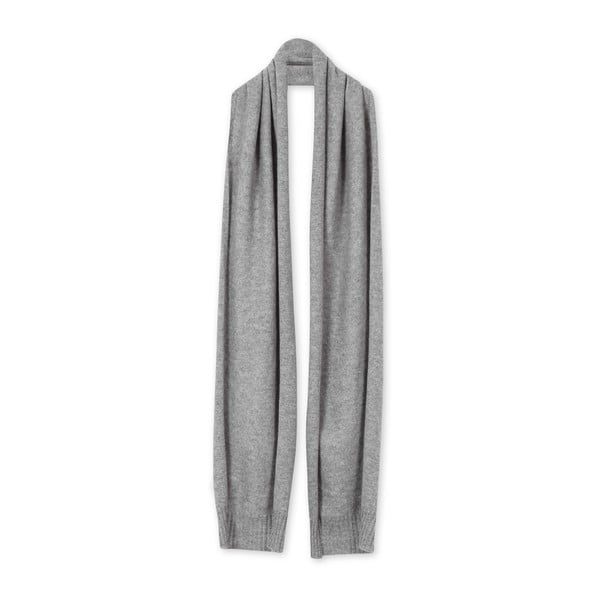 Sivý pletený kašmírový šál Bel cashmere Claire, 180 x 30 cm