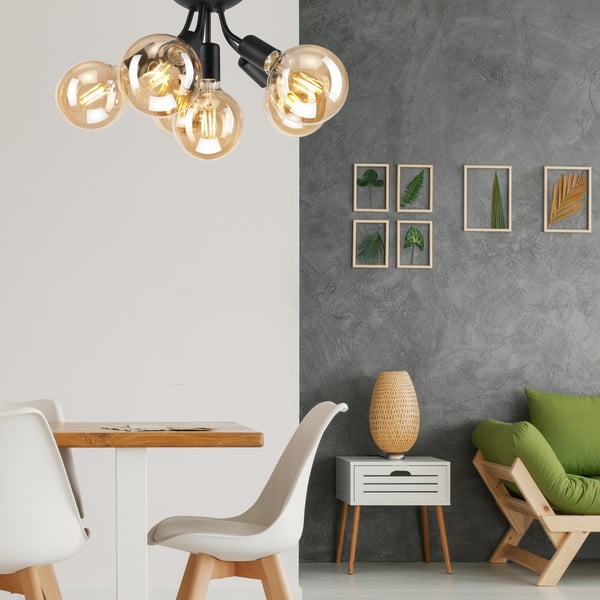 Čierne stropné svietidlo bez tienidla Viggo – LAMKUR-image-2