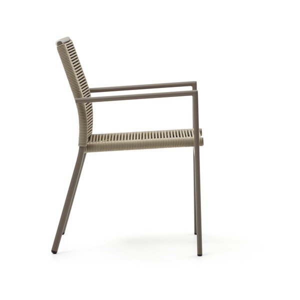 Béžová kovová záhradná stolička Culip – Kave Home-image-3