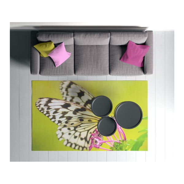 Zelený koberec Oyo home Suzzy Butterfly, 80 × 150 cm