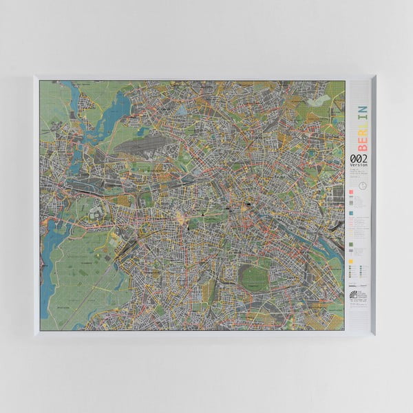 Mapa Berlína v priehľadnom puzdre The Future Mapping Company Street Map, 130 × 100 cm