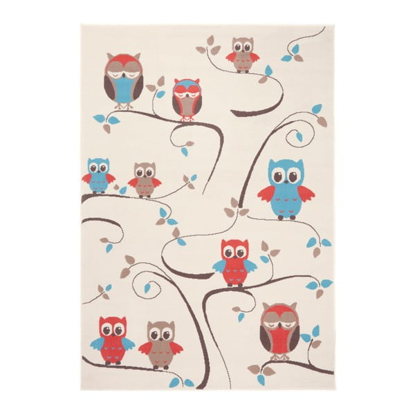 Detský červeno-hnedý koberec Zala Living Owl, 140 × 200 cm