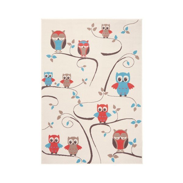 Detský červeno-hnedý koberec Zala Living Owl, 140 × 200 cm