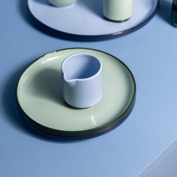 Zelený dezertný kameninový tanier ø 18 cm Duo – ONA-image-1