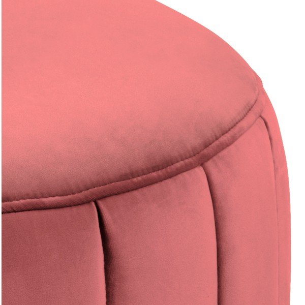 Koralovoružový zamatový puf Actona Doria, ⌀ 60 cm-image-2