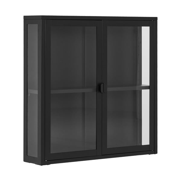 Čierna kovová závesná vitrína 80x80 cm Brisbane – House Nordic-image-1