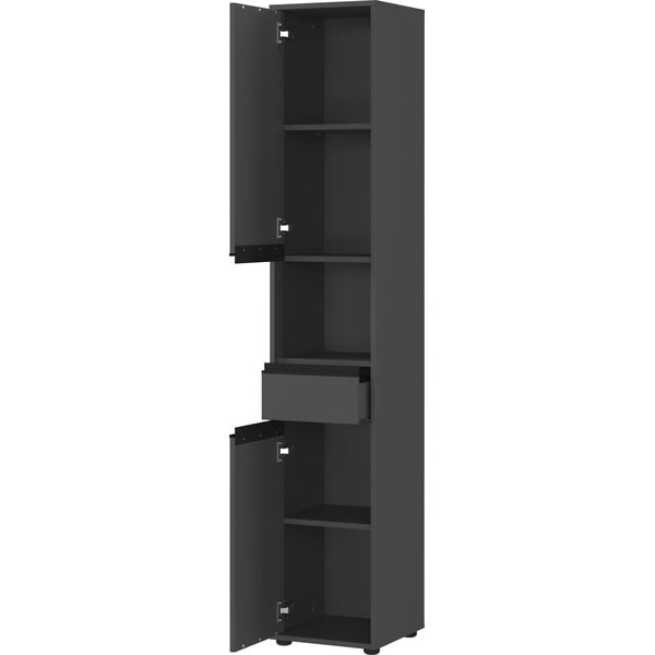 Antracitová vysoká úzka kúpeľňová skrinka 33x181 cm Lemont – Germania-image-3