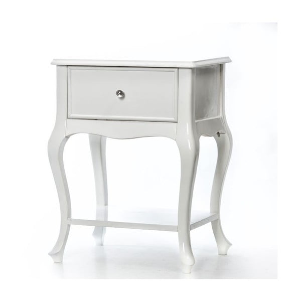 Odkladací stolík Purl White, 44x33x60 cm