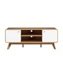 Biely/v prírodnej farbe TV stolík v dekore duba 140x53 cm Caitlin – Støraa