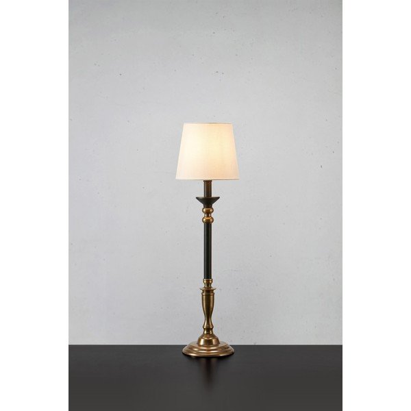 Čierno-bronzová stolová lampa s textilným tienidlom (výška 73 cm) Gent – Markslöjd-image-1