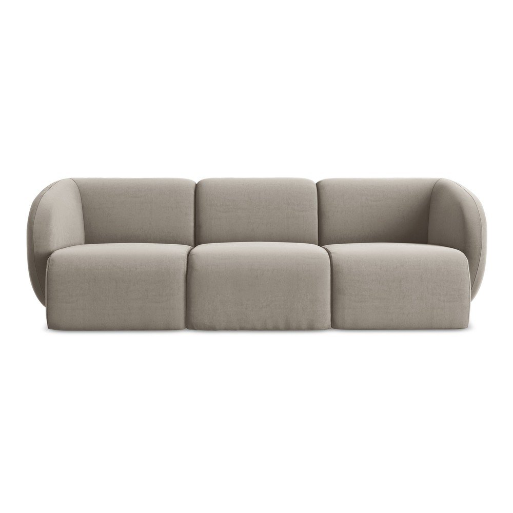 Svetlohnedá zamatová pohovka 244 cm Lani – Makamii