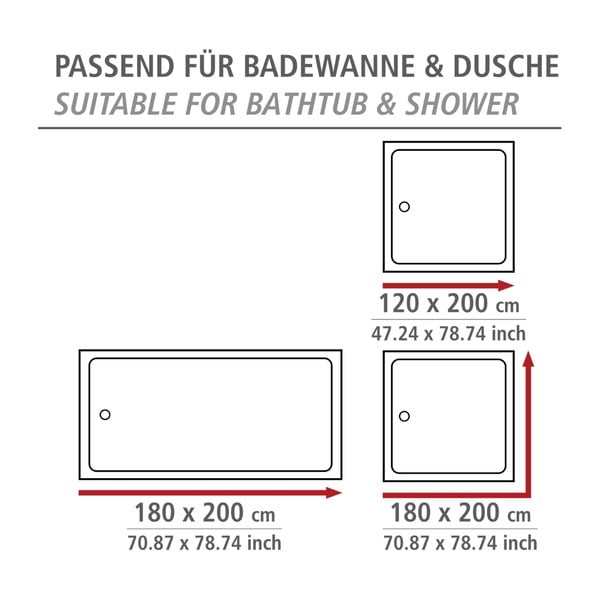 Prateľný sprchový záves Wenko Ginkgo, 180 x 200 cm-image-3
