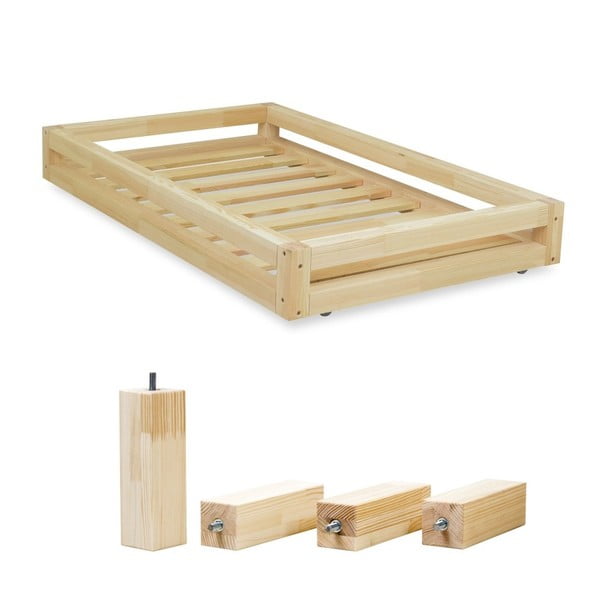 Sada lakovanej zásuvky pod posteľ a 4 predĺžených nôh Benlemi, pre posteľ 90 × 200 cm