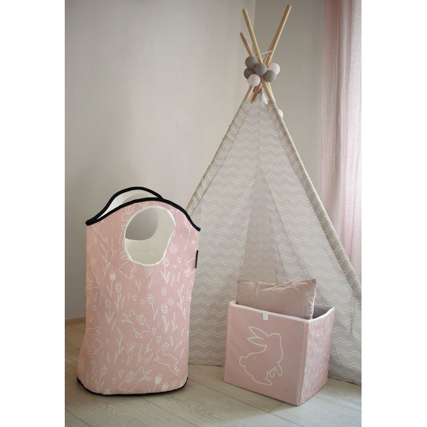 Ružový látkový detský úložný box Sweet Bunnies - Butter Kings-image-1