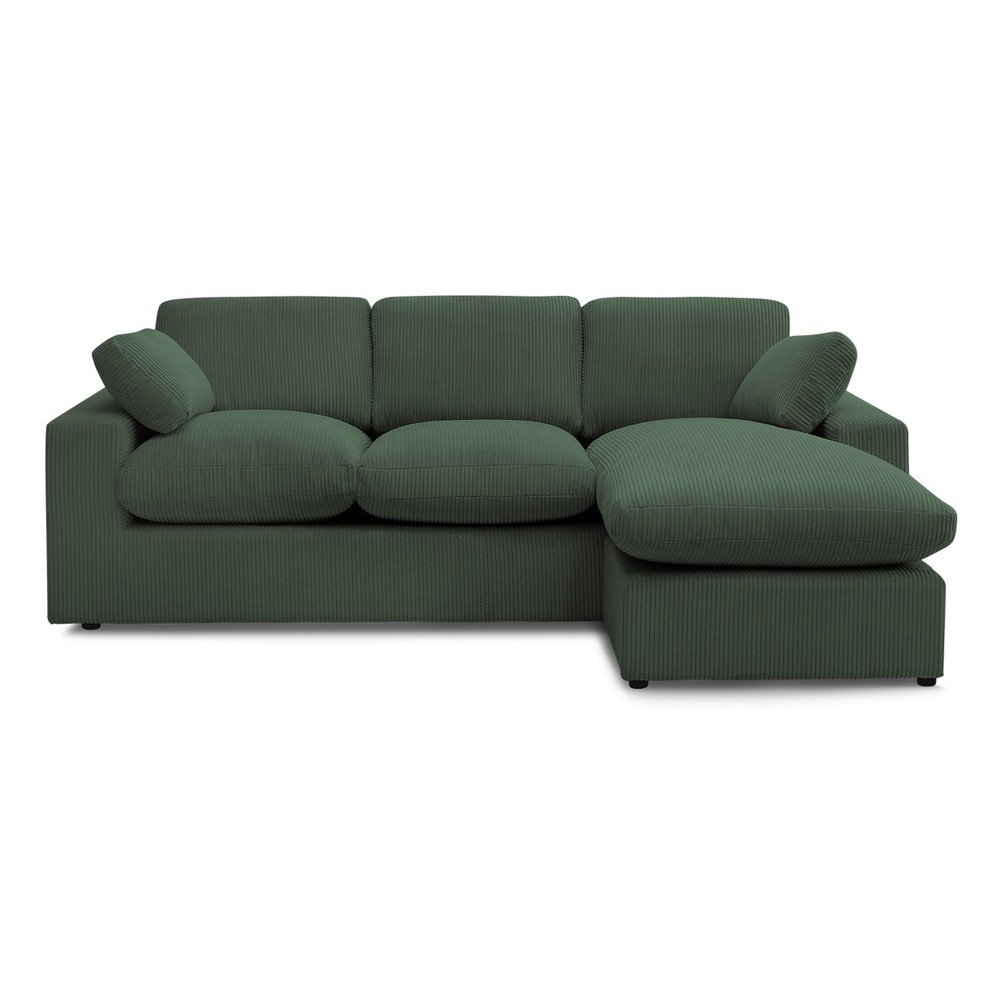 Zelená menčestrová rohová pohovka Belair – Bobochic Paris