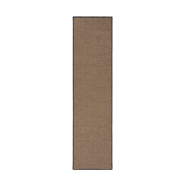 Jutový behúň v čierno-prírodnej farbe 60x230 cm Diamond – Flair Rugs