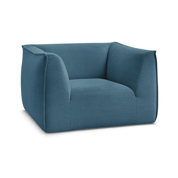 Modré menčestrové kreslo Giorgia – Bobochic Paris