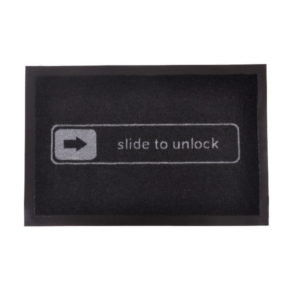 Čierna rohožka Hanse Home Slide to Unlock, 40 x 60 cm