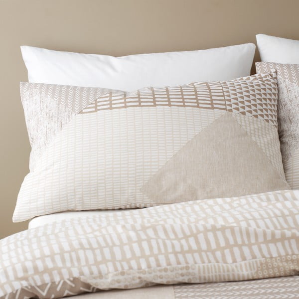 Béžové obliečky na dvojlôžko 200x200 cm Larsson Geo – Catherine Lansfield-image-3