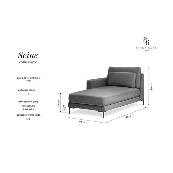 Sivá leňoška Interieurs 86 Seine, ľavý roh-image-3