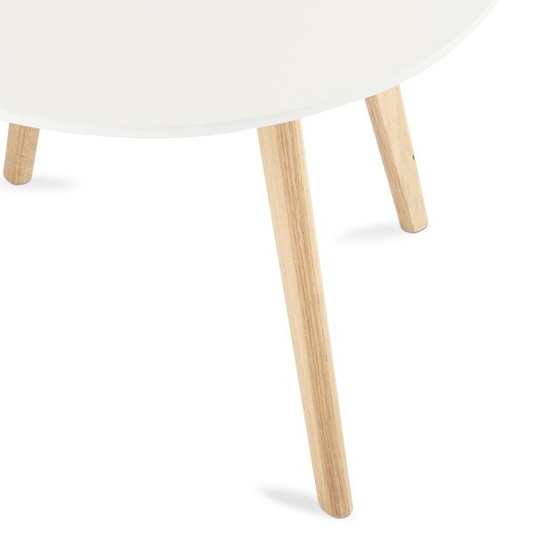 Biely konferenčný stolík s nohami z dubového dreva Furnhouse Life, Ø 60 cm-image-2