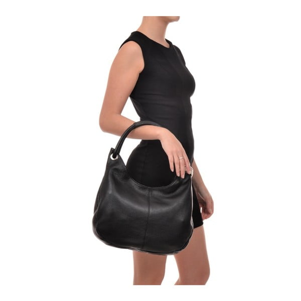 Čierna kožená kabelka Carla Ferreri Giuliya-image-4