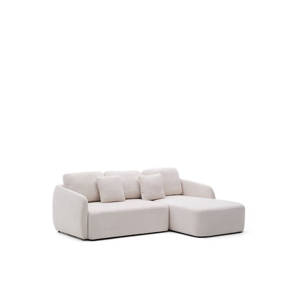 Krémová ženilková rozkladacia rohová pohovka (pravý roh/s leňoškou) Laira – Kave Home-image-2