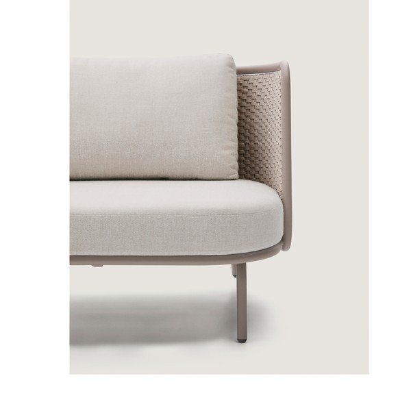 Krémovobiele/taupe polstrované záhradné kreslo Sedalis – Kave Home-image-2