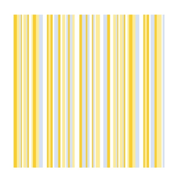 Žltá prúžkovaná papierová tapeta v rolke Krtko, 10,05 m
