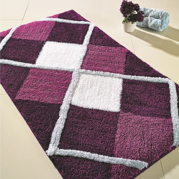 Kúpelňová predložka Tuvana, 55x60 cm, fialová
