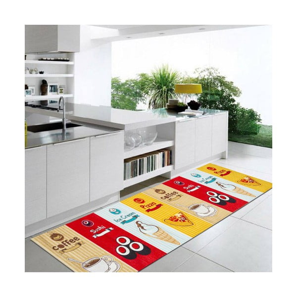 Vysokoodolný kuchynský koberec Fastfood, 60x300 cm