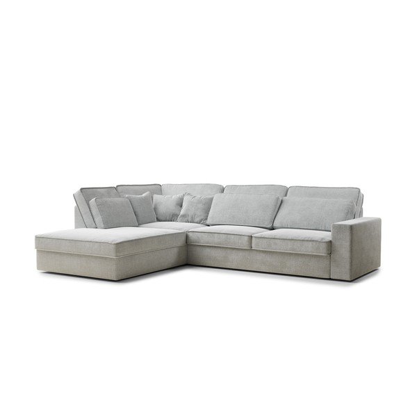 Svetlosivá ženilková rohová pohovka (ľavý roh/do L) Kirou – Maison de Rêve-image-2