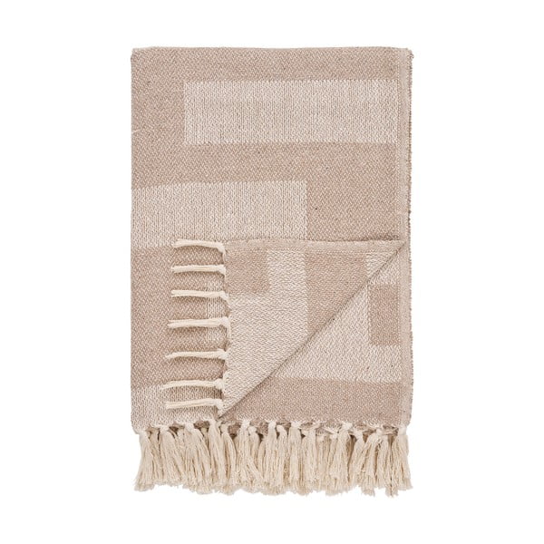 Svetlohnedá deka z recyklovanej bavlny 130x180 cm Adana – House Nordic