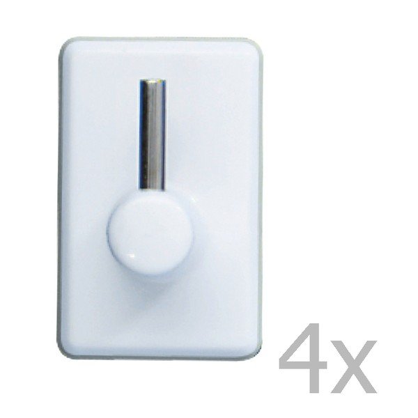 Sada 4 nástenných háčikov Wenko Curtain Hooks White-image-1