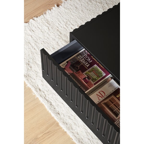 Čierny konferenčný stolík s 2 zásuvkami Teulat Doric-image-2