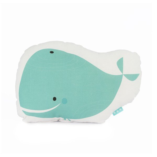 Detský bavlnený vankúš Baleno Whale Ride, 40 × 30 cm