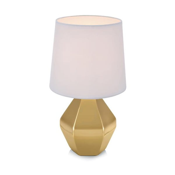 Zlatá stolová lampa s bielym tienidlom Markslöjd Ruby
