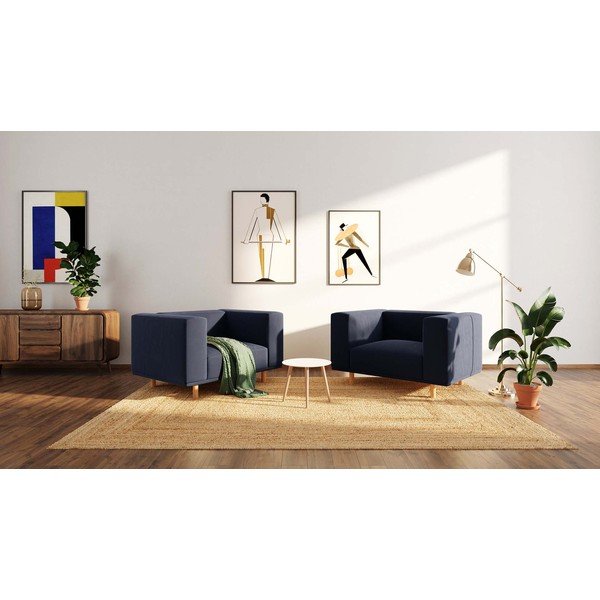 Tmavomodré zamatové relaxačné kreslo Kukumo – Ame Yens-image-4