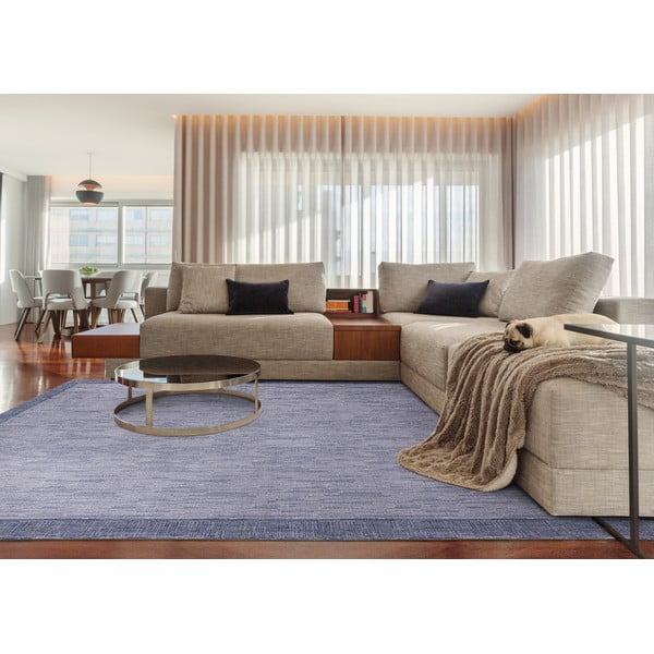 Tmavomodrý vlnený koberec 200x300 cm Linea – Agnella-image-1