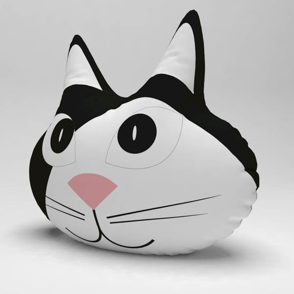 Čierno-biely vankúšik Anim Cat-image-2