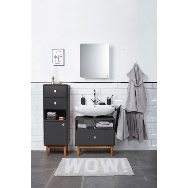 Antracitovosivá vysoká/závesná kúpeľňová skrinka 40x100 cm Color Bath – Tom Tailor-image-1