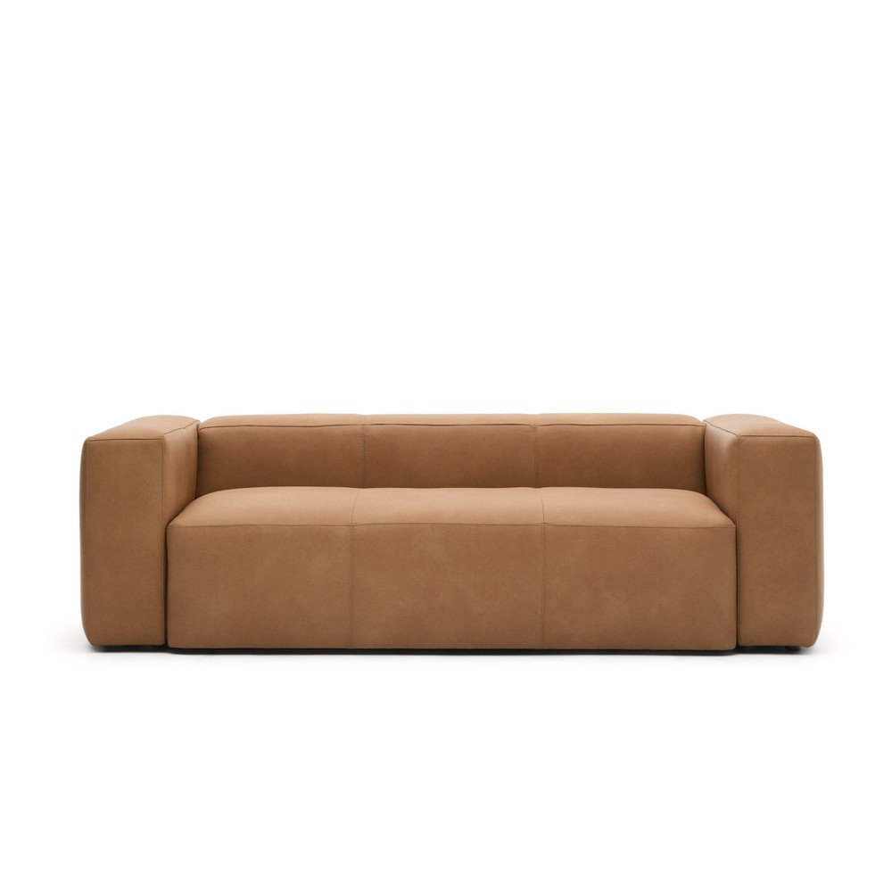 Fotografia produktu: Hnedá kožená pohovka 240 cm Blok – Kave Home