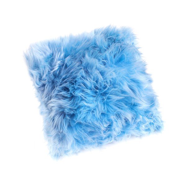 Svetlomodrý vankúš z ovčej kožušiny Royal Dream Sheepskin, 45 x 45 cm