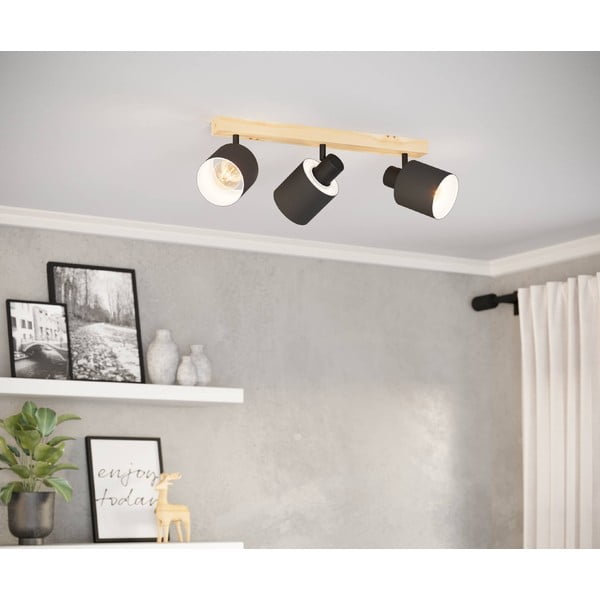 Bodové svietidlo v čiernej a prírodnej farbe 5x48 cm BATALLAS - EGLO-image-1