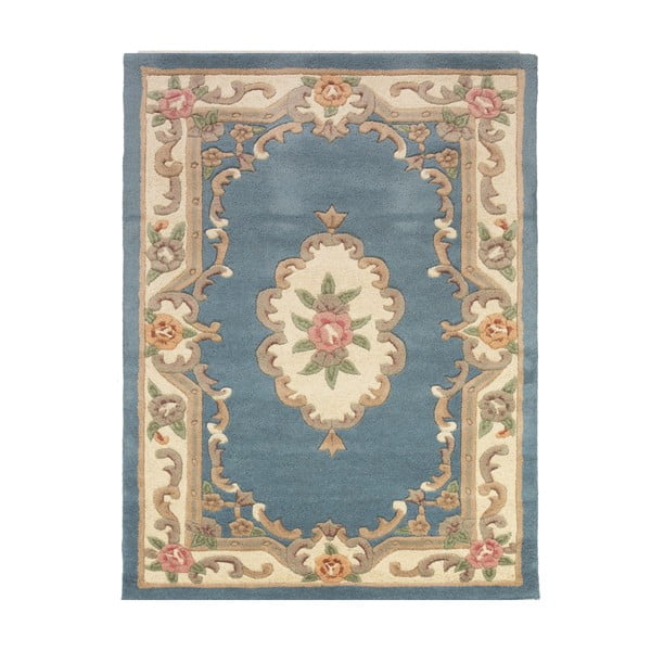 Modrý koberec z vlny Flair Rugs Aubusson, 120 × 180 cm