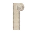 Krémový ručne tkaný behúň s prímesou vlny 60x230 cm Minerals Border – Flair Rugs