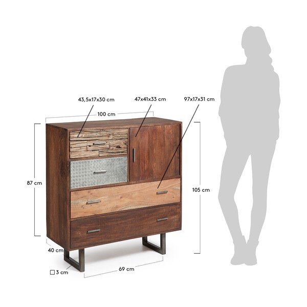 Komoda La Forma Loft, dĺžka 100 cm-image-2