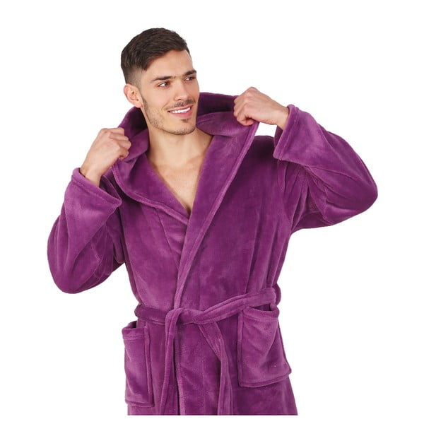 Fialový unisex župan z mikrovlákna DecoKing Robby, veľ. XS-image-4